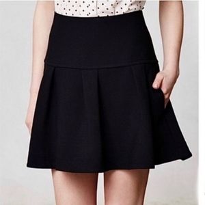 Leifsdottir 4 black pleated mini skirt Flare 90's High waist Skater Exposed Zip